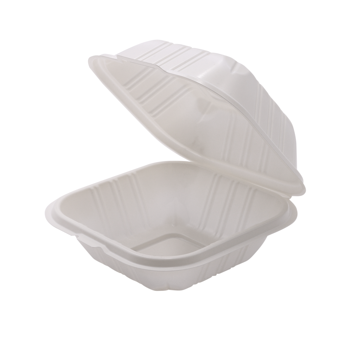 RitePak - 6" X 6" MFPP White Hinged Microwavable Container, 400/Cs - PH601