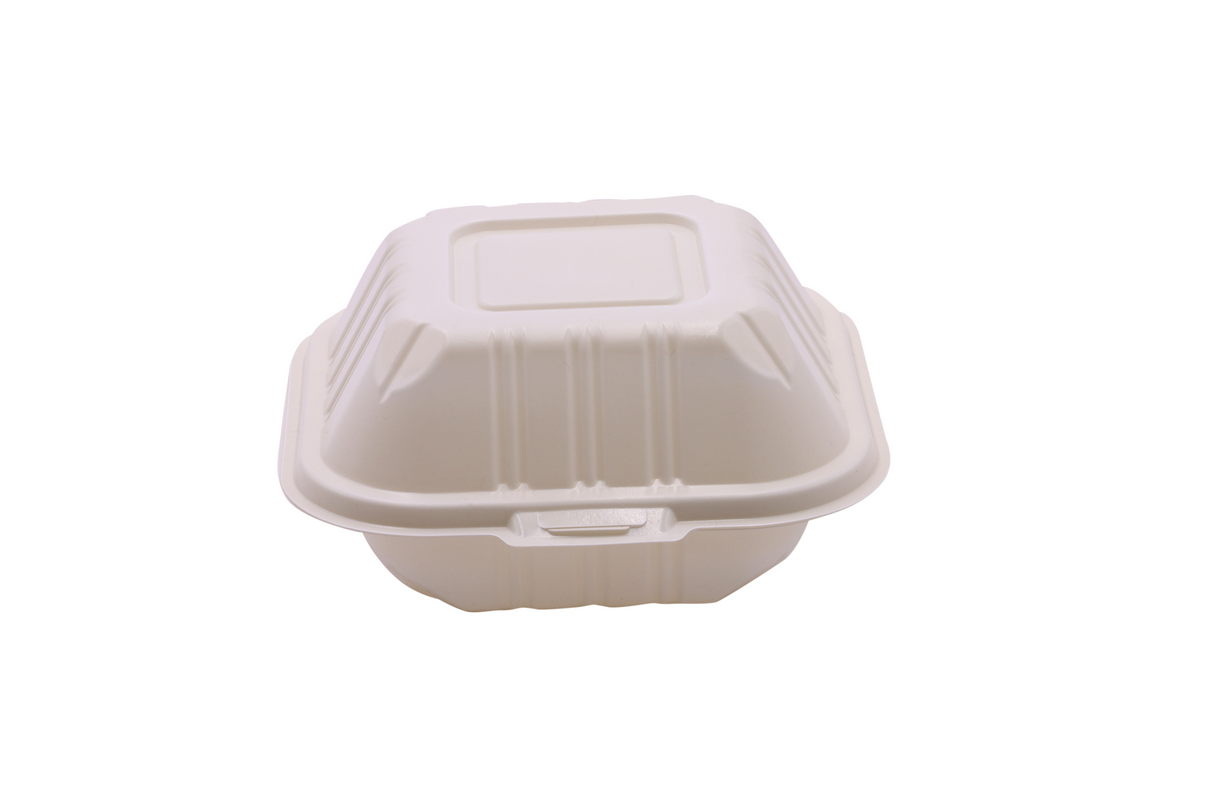 RitePak - 6" X 6" MFPP White Hinged Microwavable Container, 400/Cs - PH601