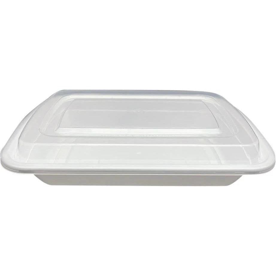RitePak - 16oz, 7" x 5" x 1.5" White Rectangular Container with Lid Combo, 150/CS - MR7516W