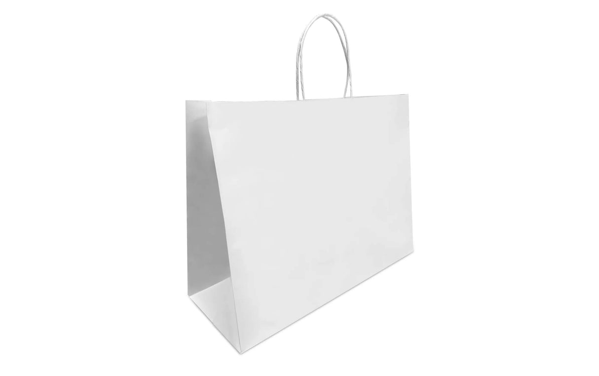 RiteEarth - 14 x 10 x 15.75" White Paper Twist Handle Bag, 200/Cs - PT141015W