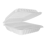 RitePak - 8" x 8" x 2.8" Polypropylene Hinged Sandwich Container With 3 Compartment, 150/Cs - HS803