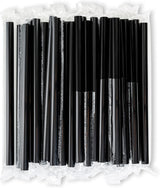 RiteEarth - 8" Black Paper Jumbo Milkshake Straws, Pack of 250, 9bx/cs - SE0819