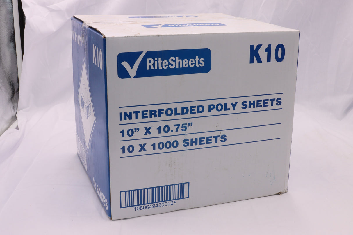 RiteSource - 10" x 10.75" Plastic Pop Up Deli Sheet, 1000/bx, 10bx/cs - SK10