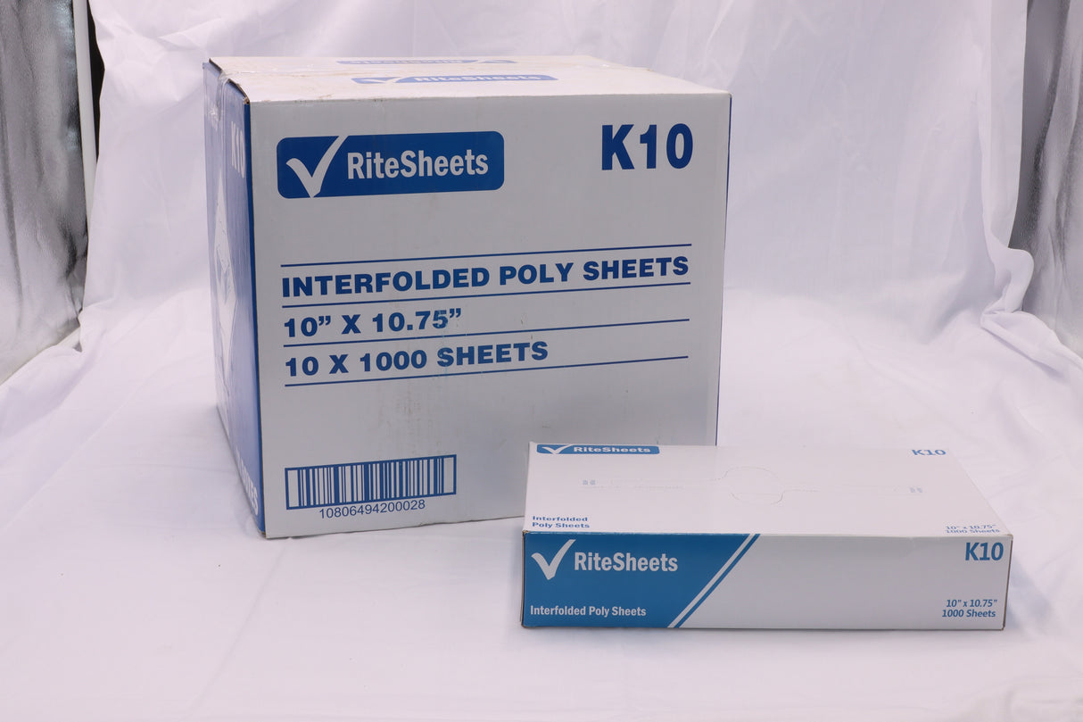 RiteSource - 10" x 10.75" Plastic Pop Up Deli Sheet, 1000/bx, 10bx/cs - SK10