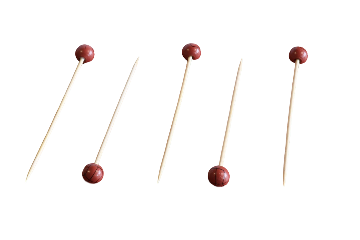 RiteEarth - 4.75" Bamboo Wooden Pick - Basketball, Pack of 5000 - PB471