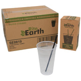 RiteEarth - 8" Black Paper Jumbo Milkshake Straws, Pack of 250, 9bx/cs - SE0819