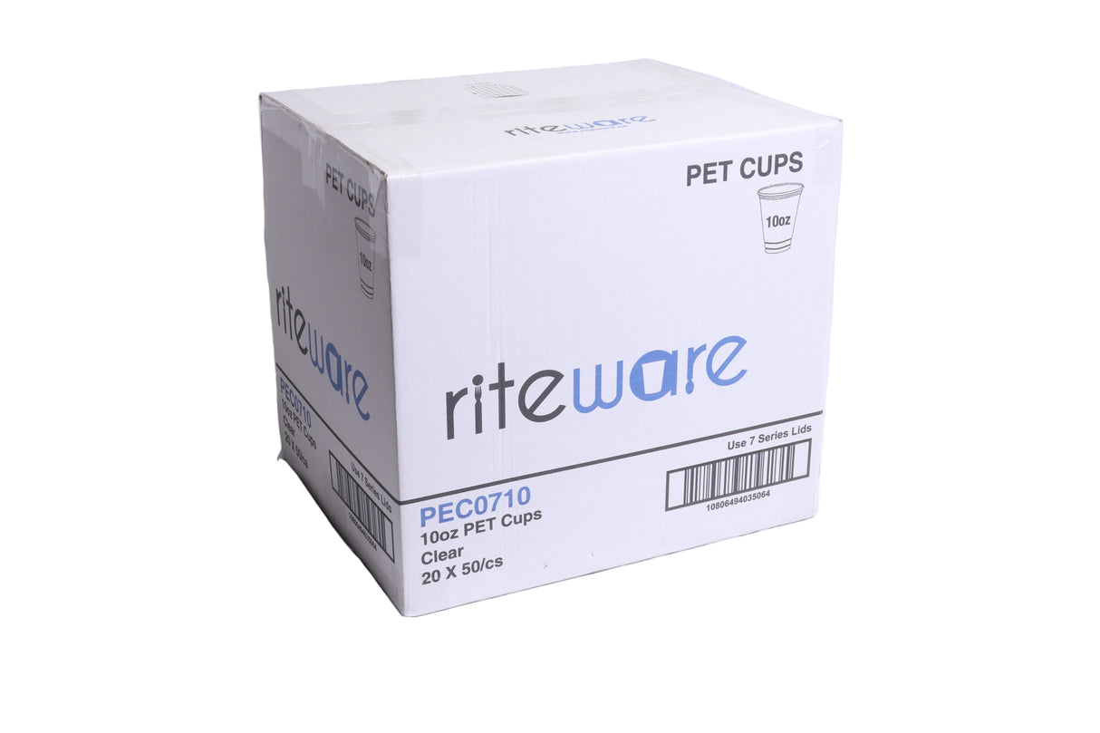 RiteWare - 10 Oz Clear 7 Series PET Cups, Pack of 1000 - PEC0710