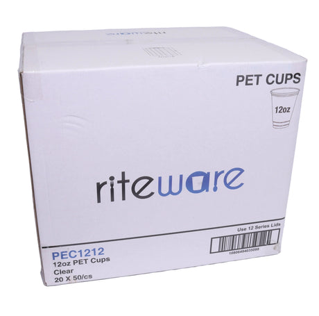 RiteWare - 12 Oz Clear 12 Series PET Cups, Pack of 1000 - PEC1212