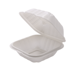 RitePak - 6" X 6" MFPP White Hinged Microwavable Container, 400/Cs - PH601