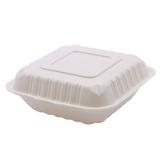 RitePak - 8" X 8" MFPP White Hinged Microwavable Container, 150/Cs - PH801