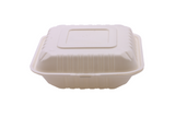 RitePak - 8" X 8" MFPP White Hinged Microwavable Container, 150/Cs - PH801