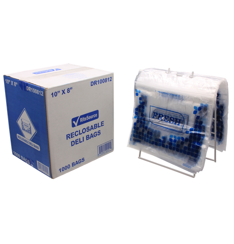 RiteSource - 10" x 8" Low Density Stock Print Reclosable Deli Bag, 1000/cs - DR100812